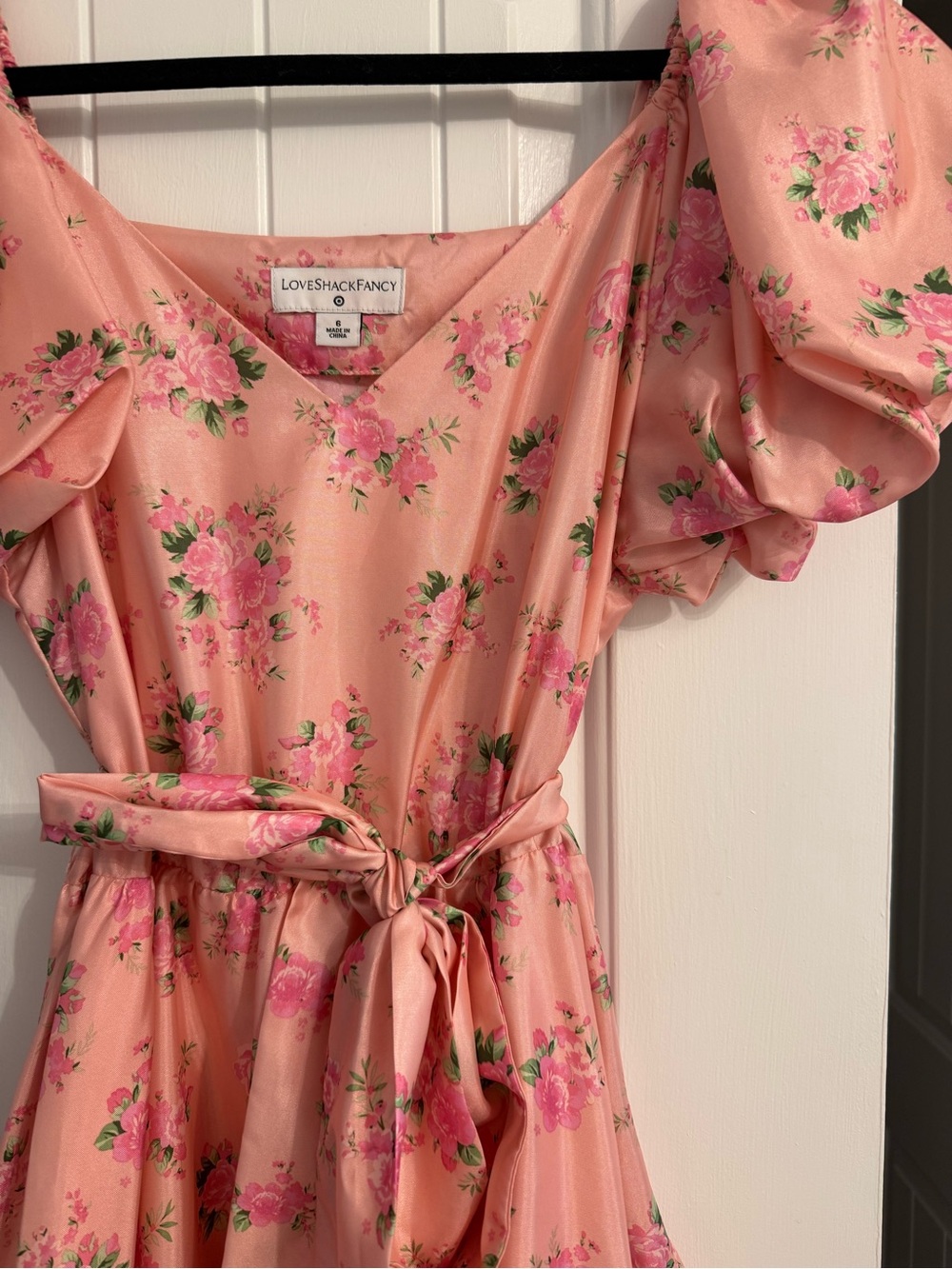 LoveShackFancy Peach-Pink Floral Dress - Picture 2 of 2